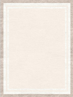  Silk Border Cashmere White Beige 3x4